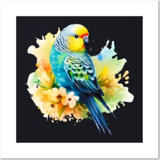 Watercolor Green Parakeet Posters and Art